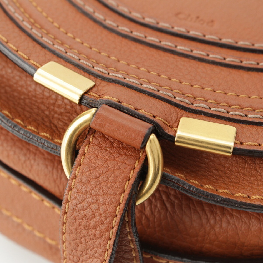 Chloe Grained Saddle Small Bag Brown Marcie - Picture 9 of 10